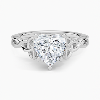 Celtic Love Knot Ring - Heart Center Stone