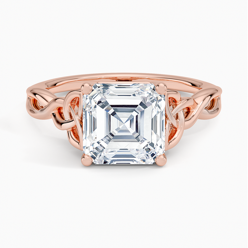 Celtic Love Knot Ring - Asscher Cut Center Stone