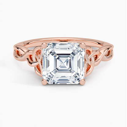 Celtic Love Knot Ring - Asscher Cut Center Stone