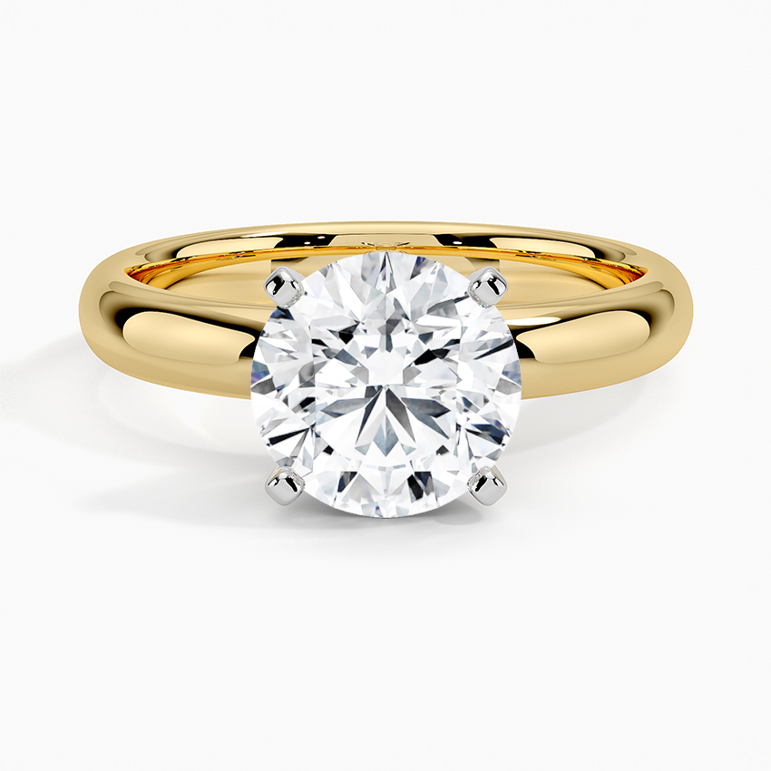 Comfort Fit 3mm Ring - Round Cut Center Stone