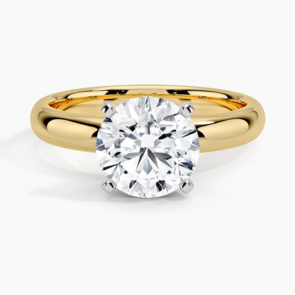 Comfort Fit 3mm Ring - Round Cut Center Stone