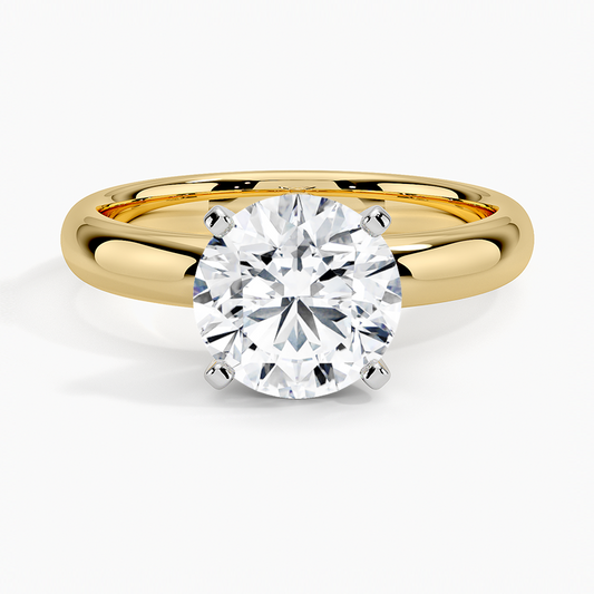 Comfort Fit 3mm Ring - Round Cut Center Stone