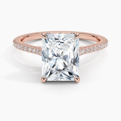Luxe Dawn Diamond Ring - Radiant Cut Center Stone