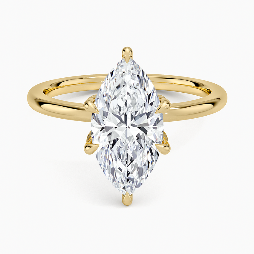 Petal Six Prong Diamond Ring - Marquise Center Stone