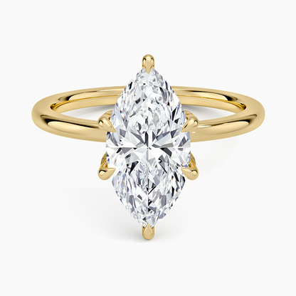 Petal Six Prong Diamond Ring - Marquise Center Stone