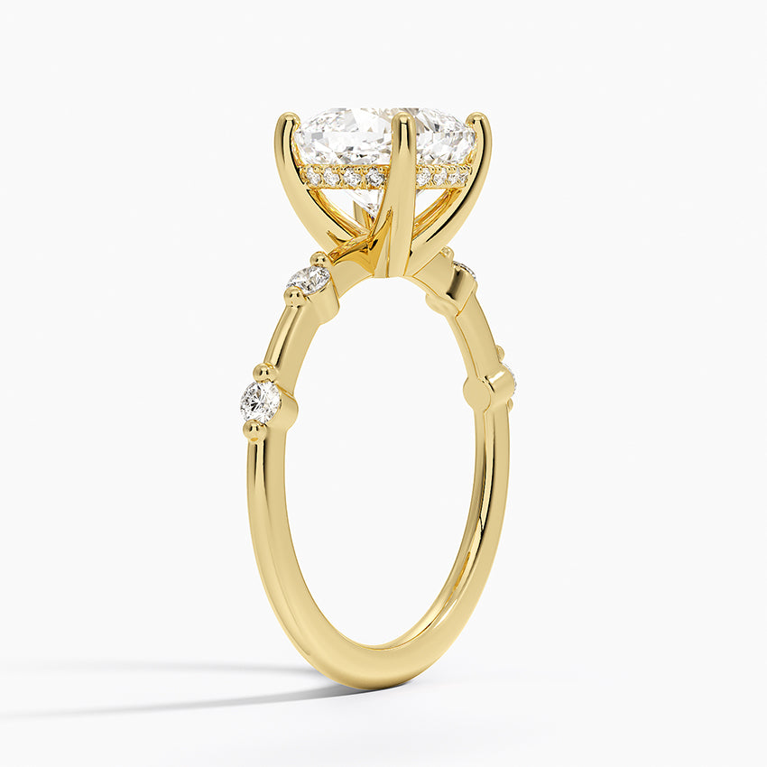 Aimee Hidden Halo Diamond Ring - Cushion Cut Center Stone