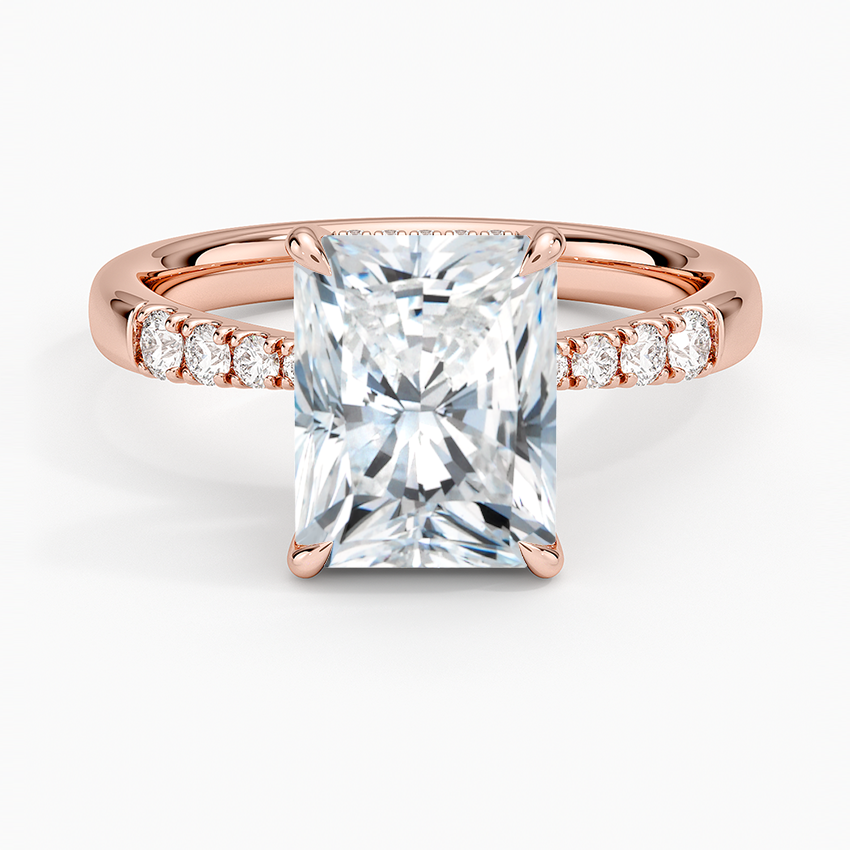 Bella Hidden Halo Diamond Ring (1/5 ct. tw.) - Radiant Cut Center Stone