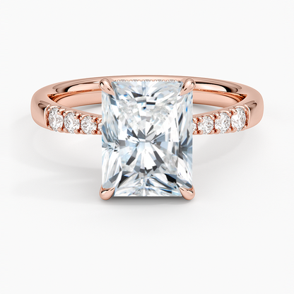 Bella Hidden Halo Diamond Ring (1/5 ct. tw.) - Radiant Cut Center Stone