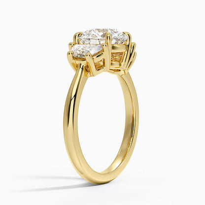 Half Moon Three Stone Diamond Ring (1/2 ct. tw.) - Round Center Stone