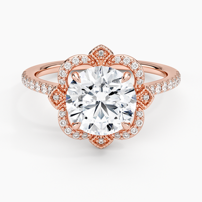 Reina Halo Diamond Ring - Round Center Stone