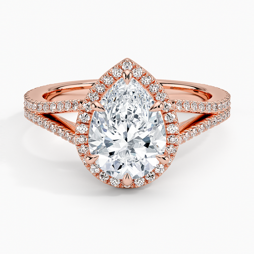 Fortuna Halo Diamond Ring (1/2 ct. tw.) - Pear Center Stone