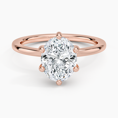 Sydney Perfect Fit Hidden Halo Six-Prong Diamond Ring - Oval Center Stone
