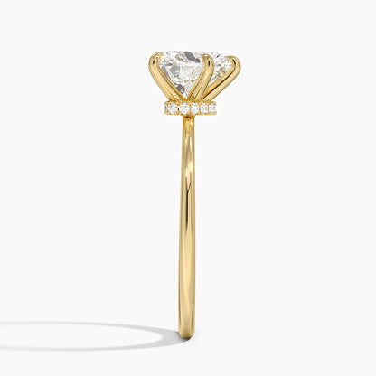 Petite Secret Halo Diamond Ring - Heart Center Stone