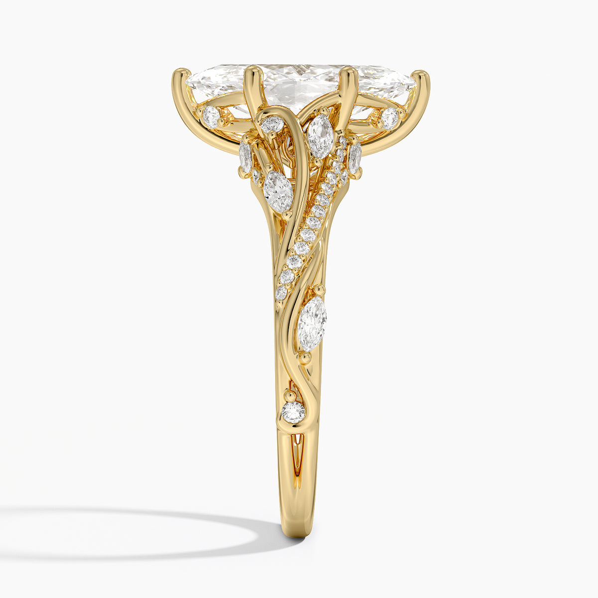 Begonia Vine Diamond Ring (1/2 ct. tw.) - Marquise Center Stone