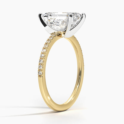 Ballad Half Coverage Diamond Ring (1/8 ct. tw.) - Emerald Cut Center Stone
