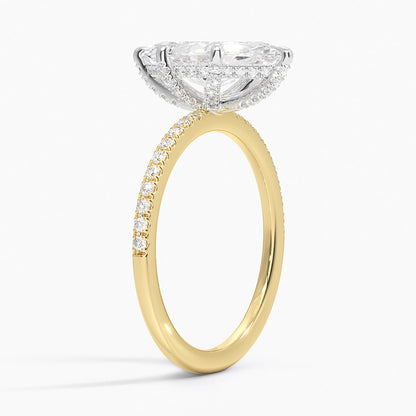 Mixed Metal Viviana Half Coverage Diamond Ring (1/4 ct. tw.) - Marquise Cut Center Stone