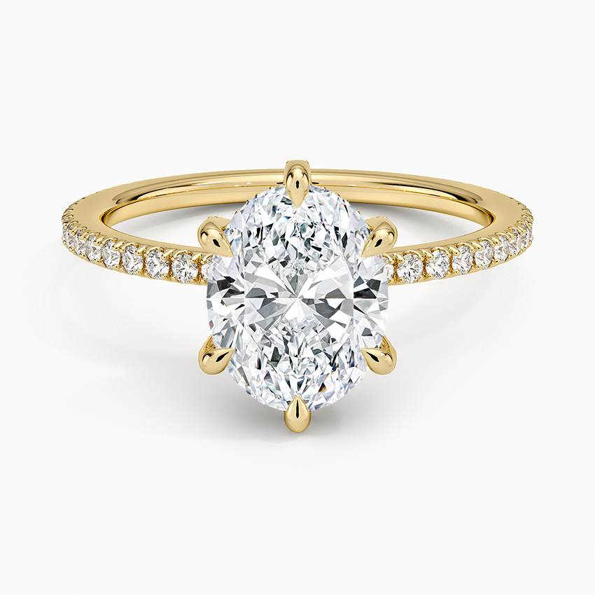 Viviana Three-Quarter Coverage Six-Prong Diamond Ring (1/3 ct. tw.) - Oval Center Stone