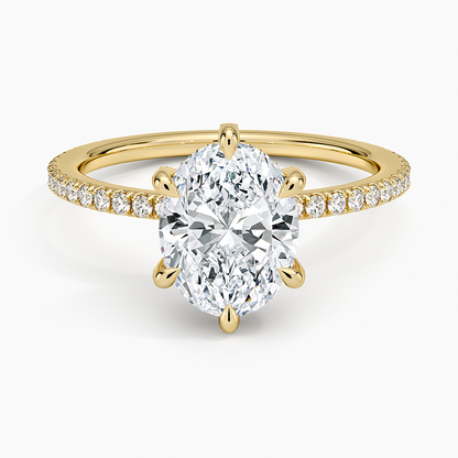 Viviana Three-Quarter Coverage Six-Prong Diamond Ring (1/3 ct. tw.) - Oval Center Stone