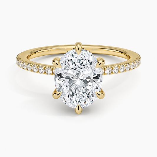Viviana Three-Quarter Coverage Six-Prong Diamond Ring (1/3 ct. tw.) - Oval Center Stone