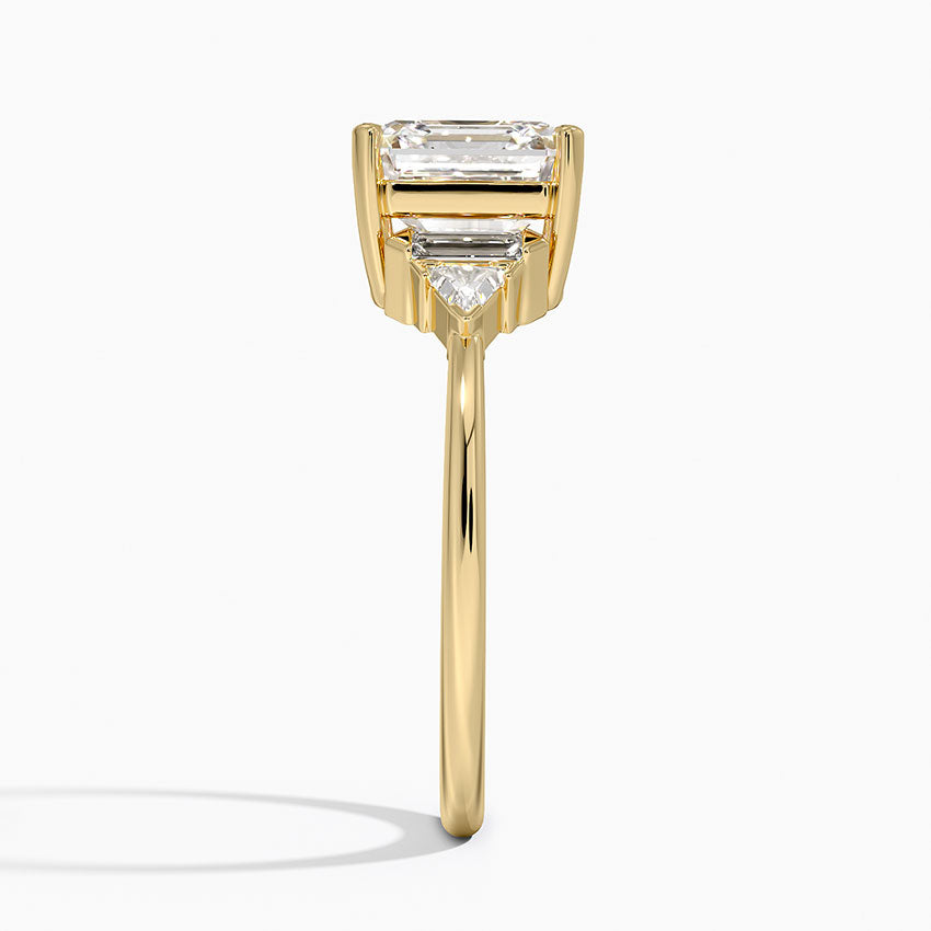 Edie Art Deco Diamond Ring (1/4 ct. tw.) - Asscher Cut Center Stone
