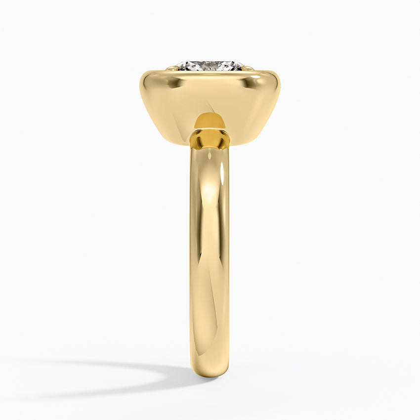 Andrea Bezel Prong Ring - Cushion Cut Center Stone