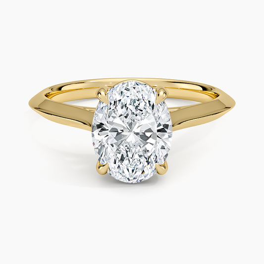Piper Knife Edge Solitaire Ring - Oval Center Stone