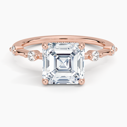 Aimee Hidden Halo Diamond Ring - Asscher Cut Center Stone