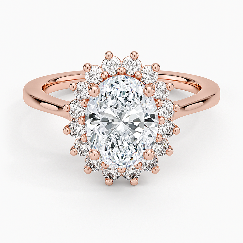Sunburst Halo Diamond Ring (1/4 ct. tw.) - Oval Center Stone