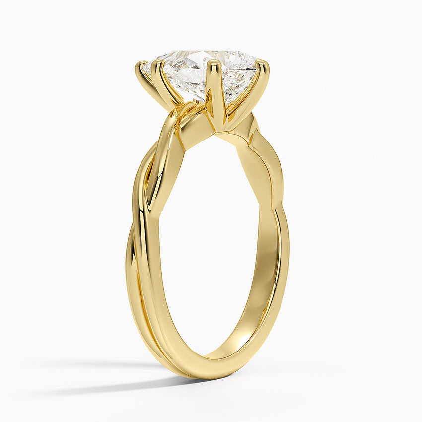 Twisted Vine Solitaire Ring - Pear Center Stone