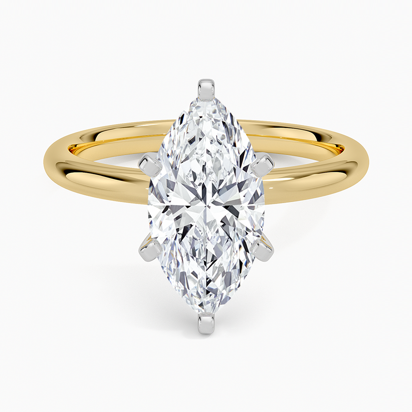 Comfort Fit 2mm Six-Prong Solitaire Ring - Marquise Center Stone