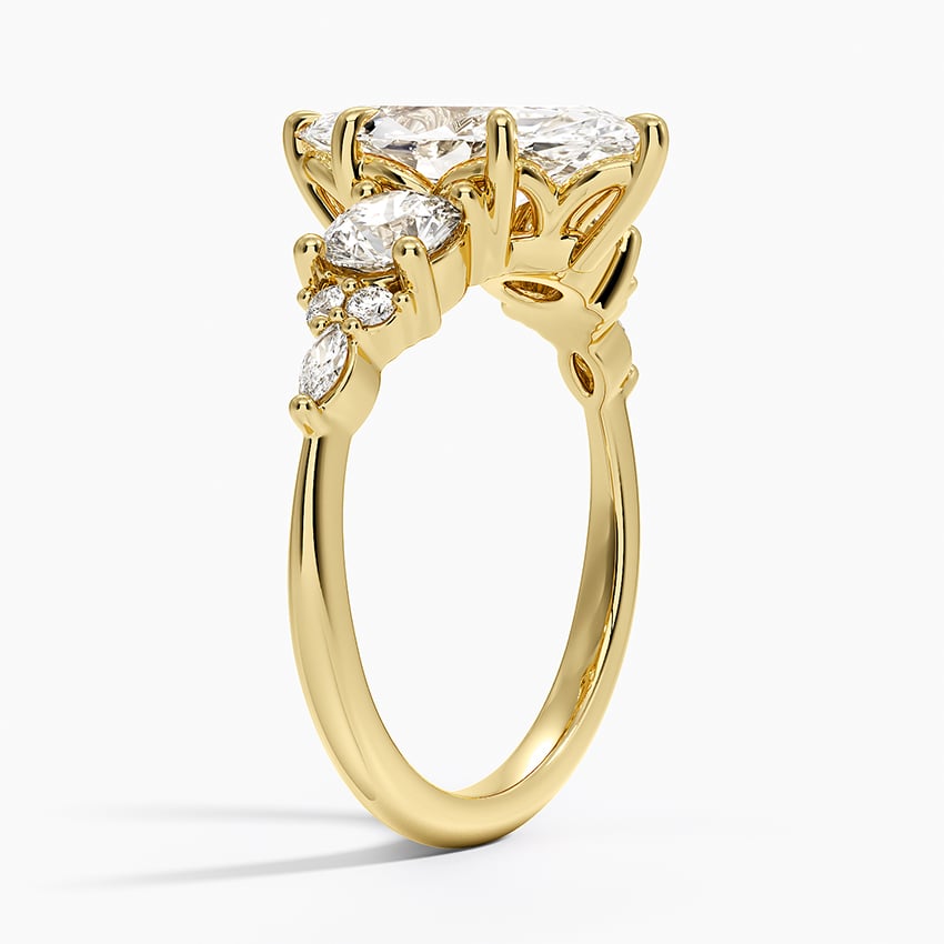 Luxe Nadia Three Stone Diamond Ring - Marquise Center Stone