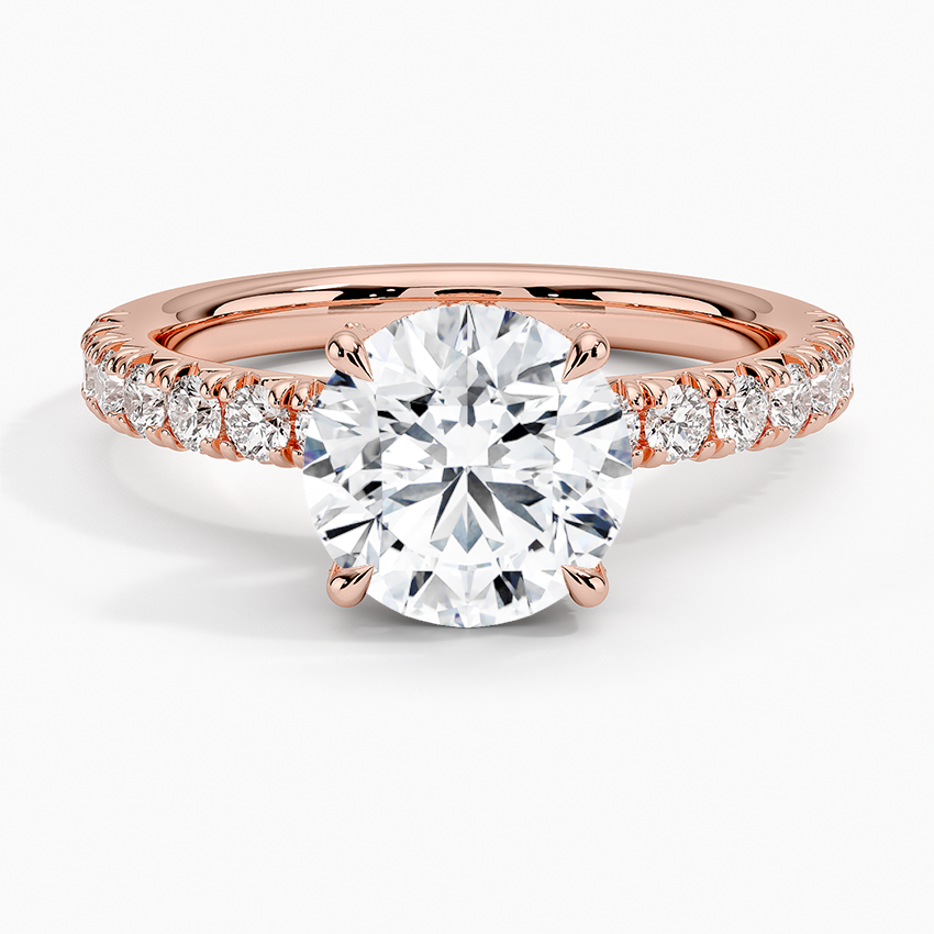 Olympia Half Coverage Diamond Ring (1/2 ct. tw.) - Round Center Stone