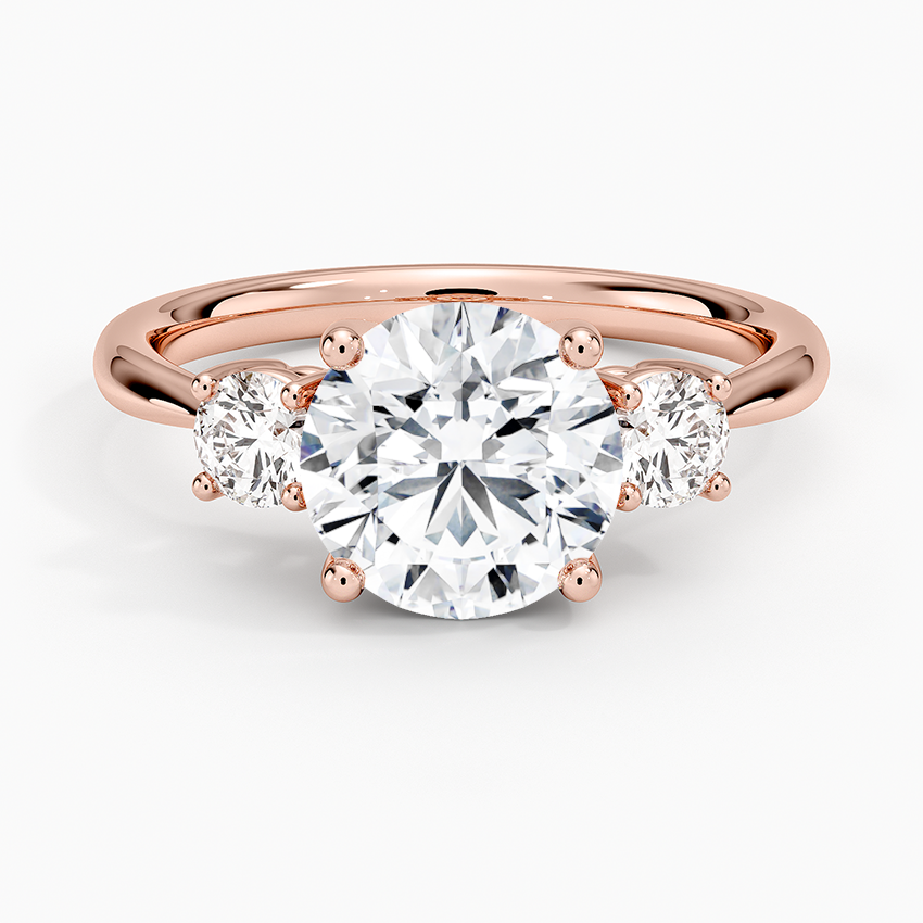 Selene Three Stone Diamond Ring (1/3 ct. tw.) - Round Center Stone