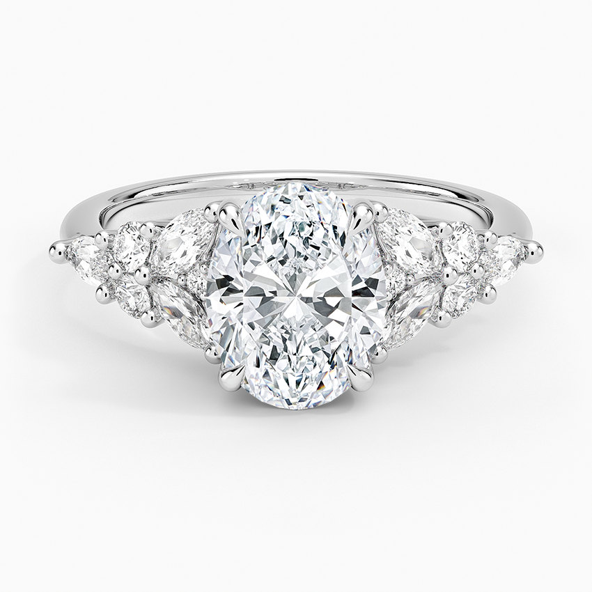 Nadia Taper Diamond Ring - Oval Center Stone
