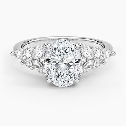 Nadia Taper Diamond Ring - Oval Center Stone