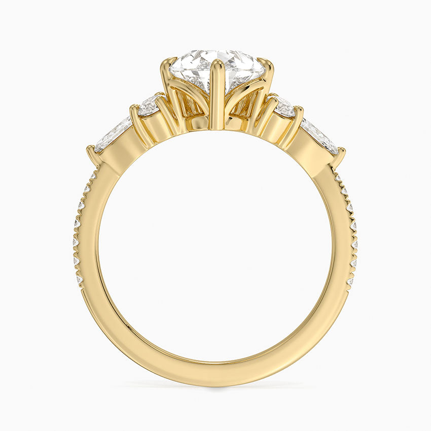 Luxe Nadia Pavé Diamond Ring (1/2 ct. tw.) - Pear Cut Center Stone