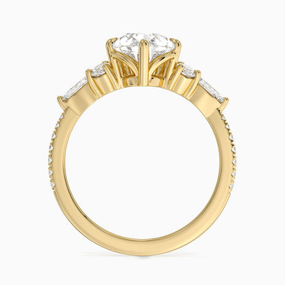 Luxe Nadia Pavé Diamond Ring (1/2 ct. tw.) - Pear Cut Center Stone