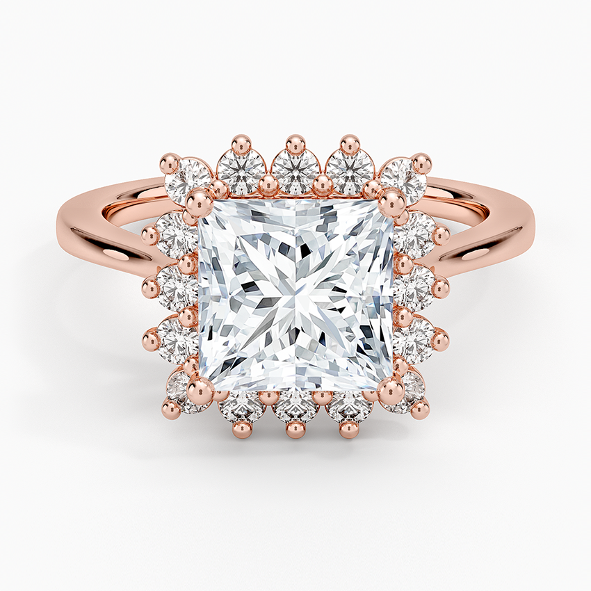 Sunburst Halo Diamond Ring (1/4 ct. tw.) - Princess Cut Center Stone