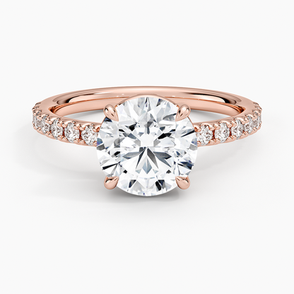 Dara Low-Profile Diamond Ring - Round Center Stone