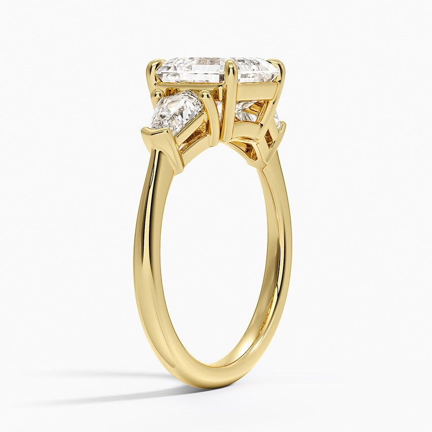 Shield Cut Three Stone Diamond Ring (1/2 ct. tw.) - Asscher Cut Center Stone