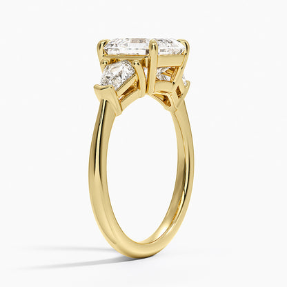 Shield Cut Three Stone Diamond Ring (1/2 ct. tw.) - Asscher Cut Center Stone