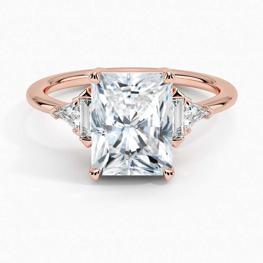 Edie Art Deco Diamond Ring (1/4 ct. tw.) - Radiant Cut Center Stone