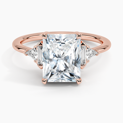 Edie Art Deco Diamond Ring (1/4 ct. tw.) - Radiant Cut Center Stone