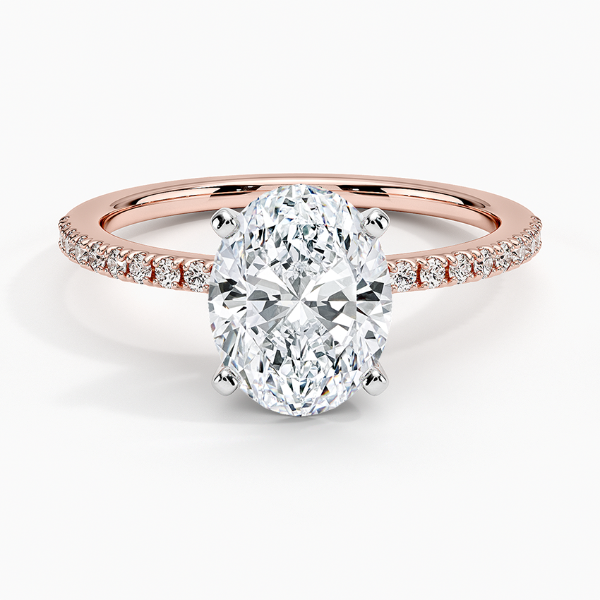 Ballad Half Coverage Diamond Ring (1/8 ct. tw.) - Oval Center Stone