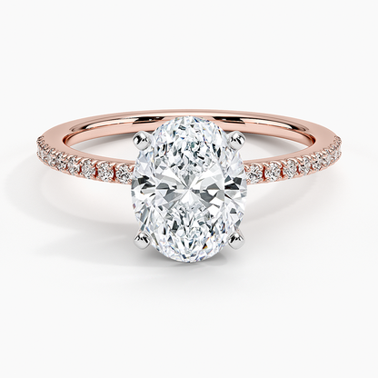 Ballad Half Coverage Diamond Ring (1/8 ct. tw.) - Oval Center Stone