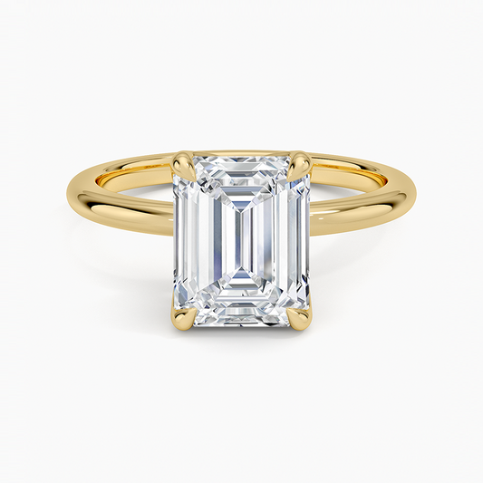Elodie 1.8mm Solitaire Ring - Emerald Cut Center Stone