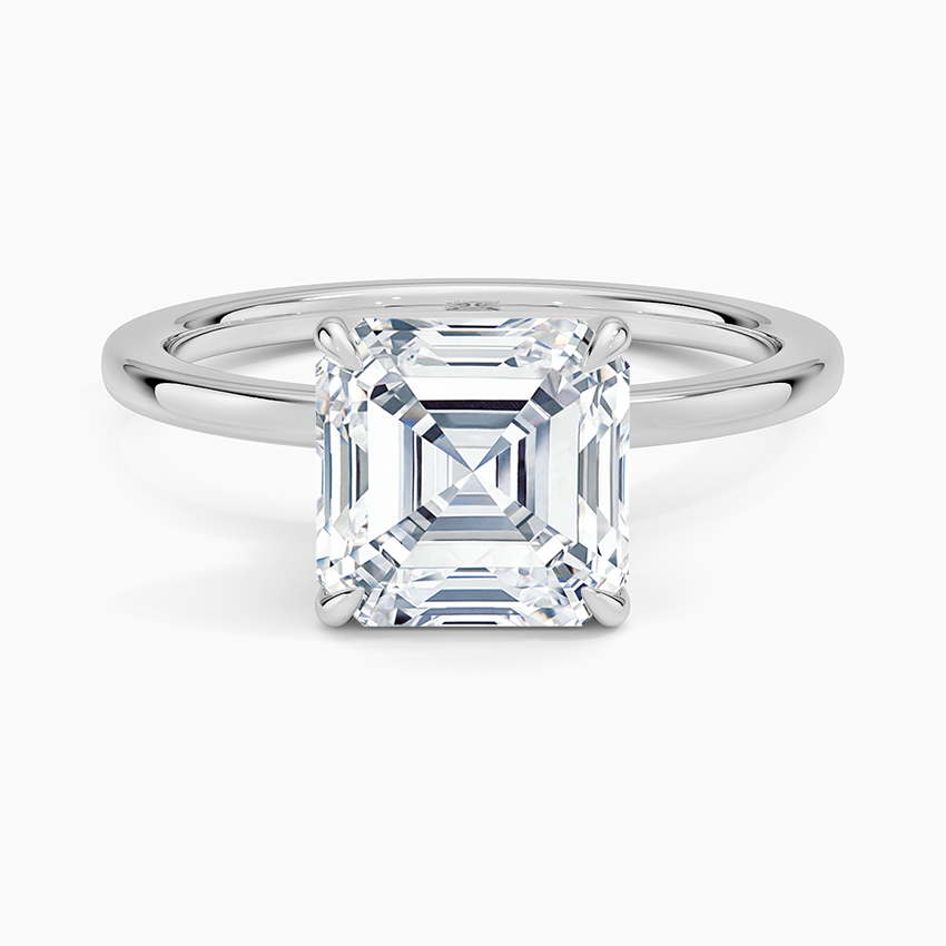 Secret Halo 1.5mm Diamond Ring - Asscher Cut Center Stone