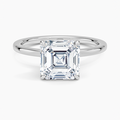 Secret Halo 1.5mm Diamond Ring - Asscher Cut Center Stone