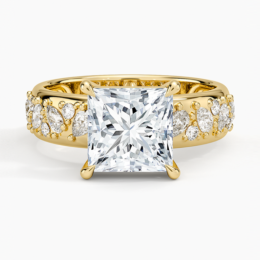Mosaic Olivetta Three-Quarter Coverage Diamond Ring (1/2 ct. tw.) - Princess Cut Center Stone