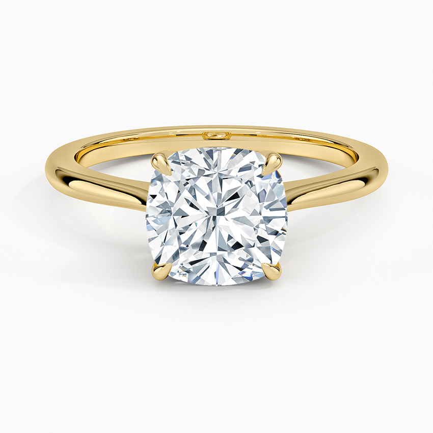 Elle Solitaire Ring - Cushion Cut Center Stone